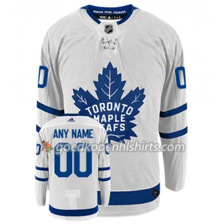 Toronto Maple Leafs Blank Custom Adidas Wit Authentic Shirt - Mannen